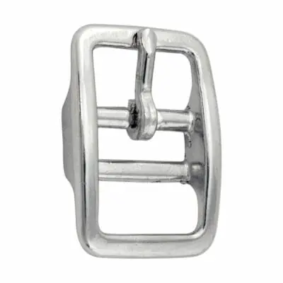 FULL DOUBLE BAR BUCKLE ROUNDED NICKEL PLATED ZINC