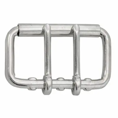 HALF ROLLER HEAVY DUTY DOUBLE TONGUE BUCKLE NICKEL