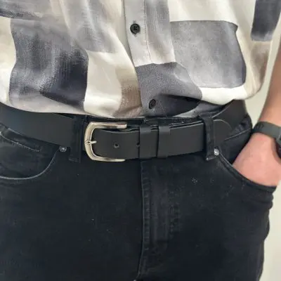 LEATHER CLASSIC BLACK BELT 38MM