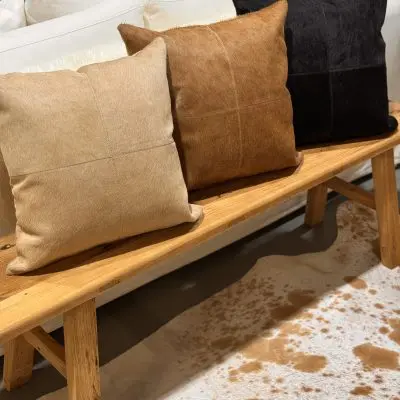COWHIDE PATCHWORK CUSHION CLEARANCE